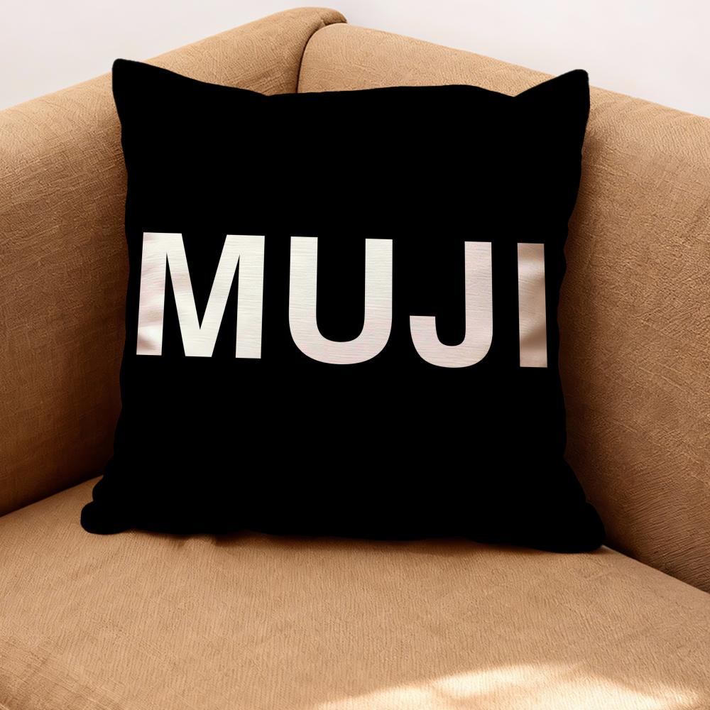 MUJI Cushion Cover Premium Comfort Reversible Pillow Cove -Two in One Design for Any Room & Car Interior