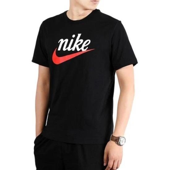 Nike Мужской черный пуловер с круглым вырезом и логотипом, дышащая футболка с коротким рукавом BV7679-010