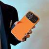 Официальный оранжевый чехол из веганской кожи для iPhone 17 Air 16 15 14 13 12 11 Pro Max Plus, роскошная стеклянная крышка с большим окном, бампер