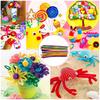Children Handmade Material Set Puzzle Handicraft Toys Twisting Rod Plush Ball Simulated Eye Button Patch Paper Cuttings TMZ