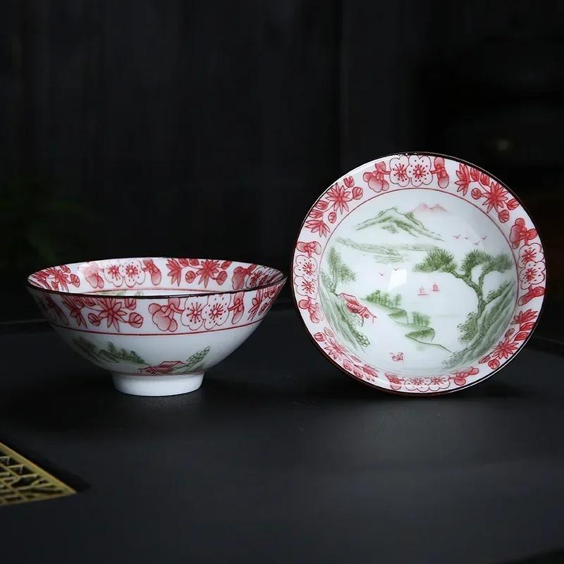 1 шт. китайская бутиковая керамическая чашка для чая, сине-белая фарфоровая чаша для чая, расписанная вручную, чашка для чая для путешествий и медитации, чайный набор 70 мл