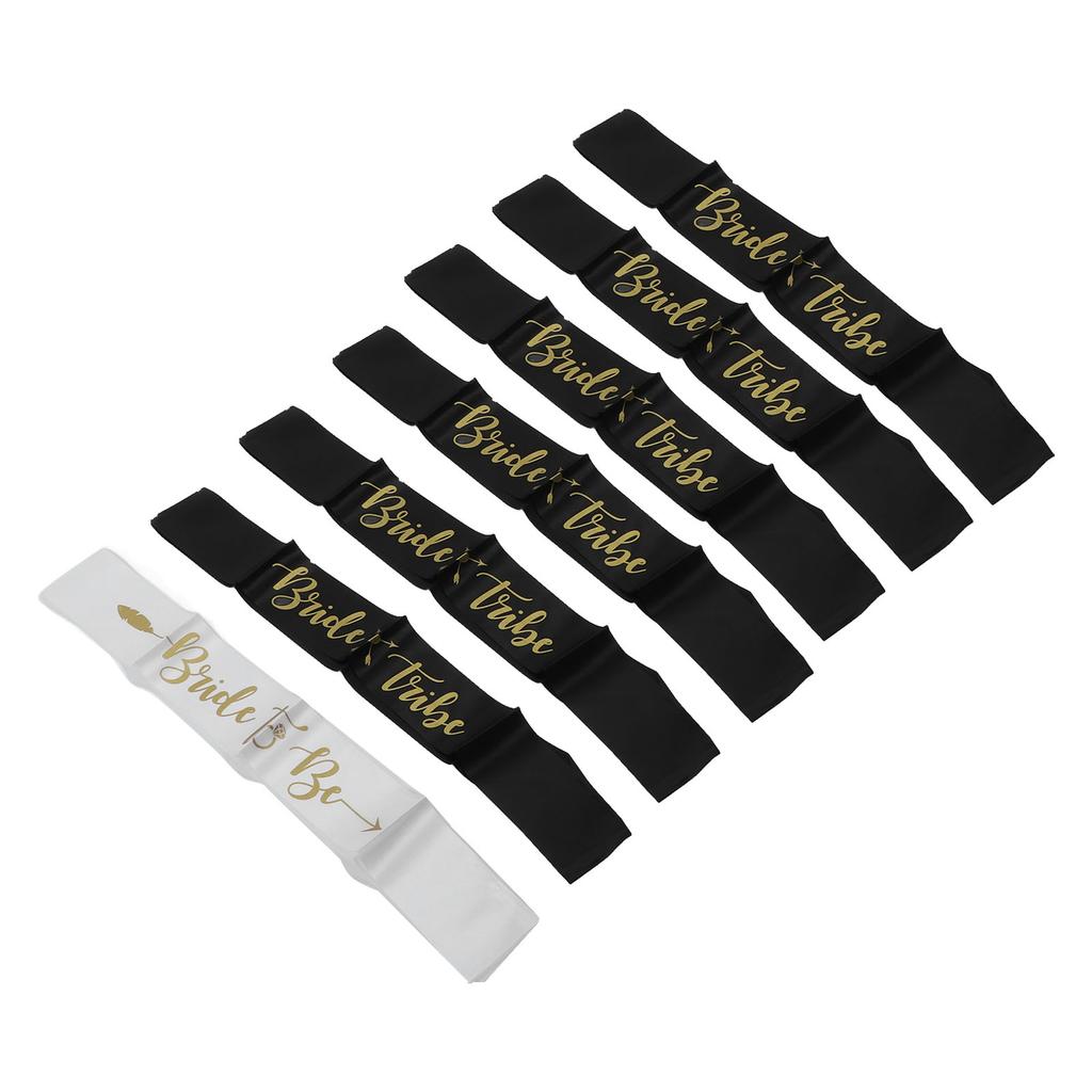 8 шт. Пояс для невесты и подружек невесты, золотые буквы, гипоаллергенный материал, свадебный набор поясов «Невеста», черный