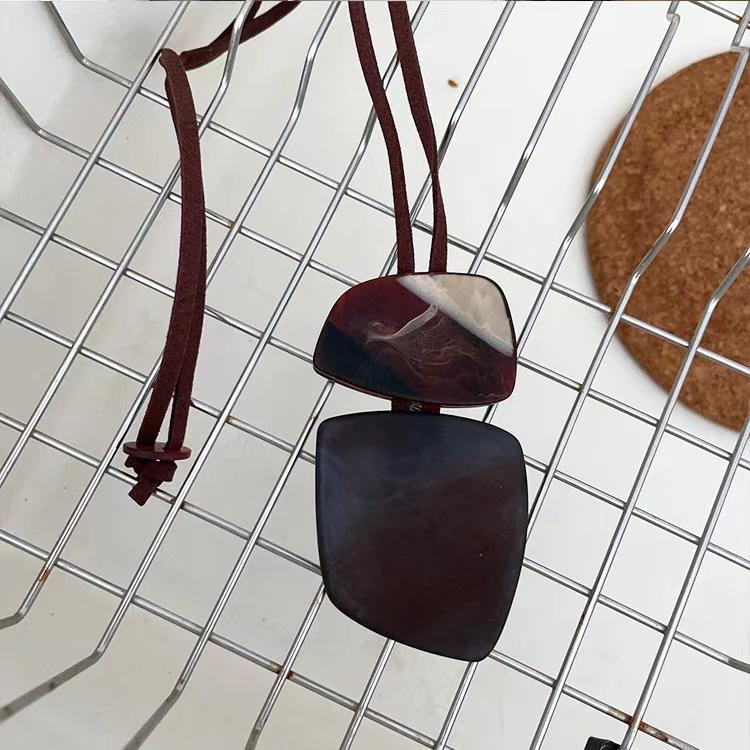 Богемское геометрическое колье с регулируемым шнурком в землистых тонах для женщин