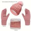 Women's Winter Warm Set - Knitted Wool Hat, Scarf and Gloves, Perfect for Christmas, Fall and Winter