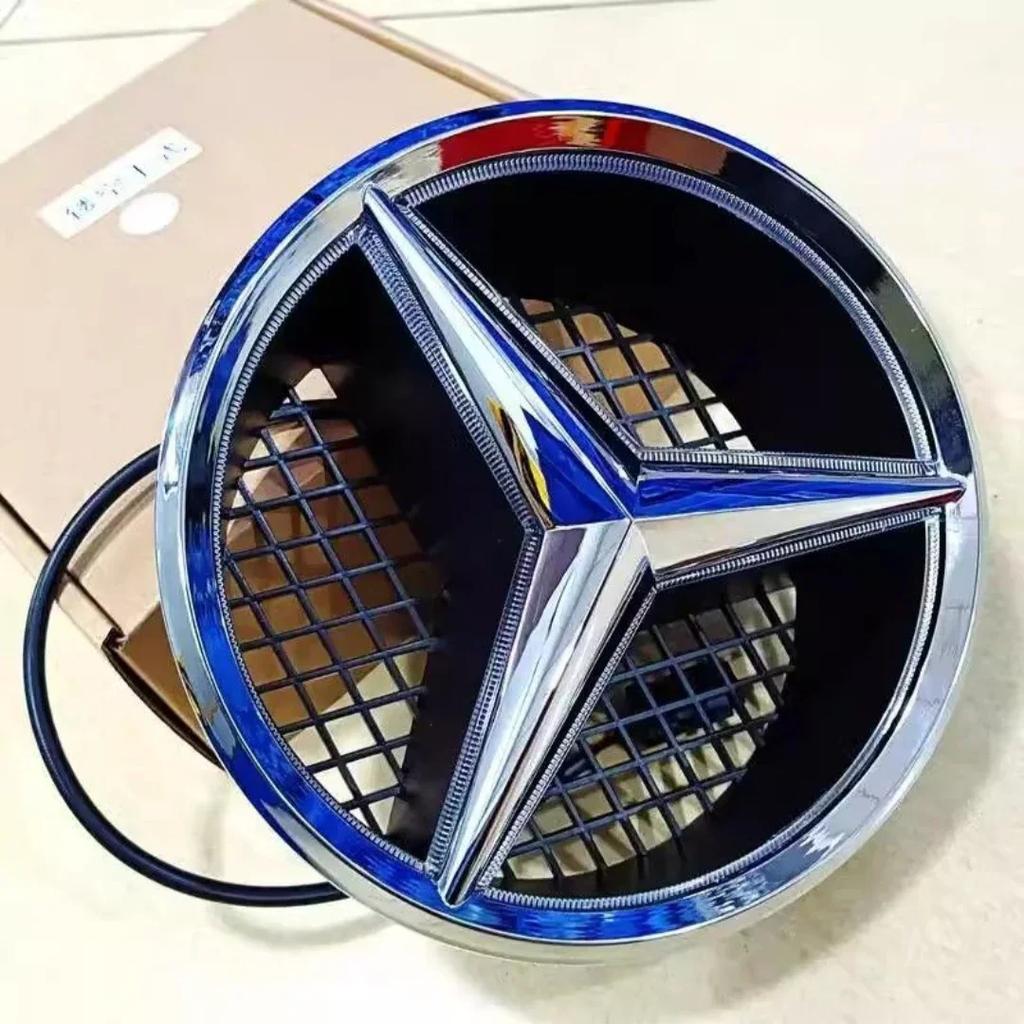 18.5cm Hollow style Car Front Grill Emblem With LED BASE For Mercedes Benz C CLASS W204 GLK W204 B W245 VITO W447 W463 V V260 OY8