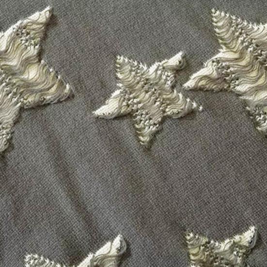 Women Preppy Star Oversized Sweater Loose Fit O-Neck Long Sleeve Pullover Sweater