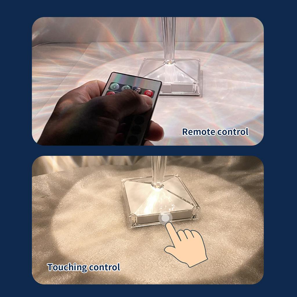 Acrylic Diamond Table Lamp Remote & Touching Control Available 16 Different Lighting Colors with