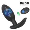 Стимулятор клитора и влагалища Секс-игрушки для женщин и мужчин 12 режимов Вибратор Эротический массажер простаты Анальная пробка Анальные пробки Беспроводной пульт дистанционного управления Носимое