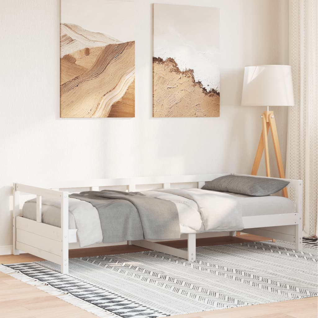 Vidaxl Łóżko Dzienne Bez Materaca, Białe, 90X200 Cm, Drewno Sosnowe