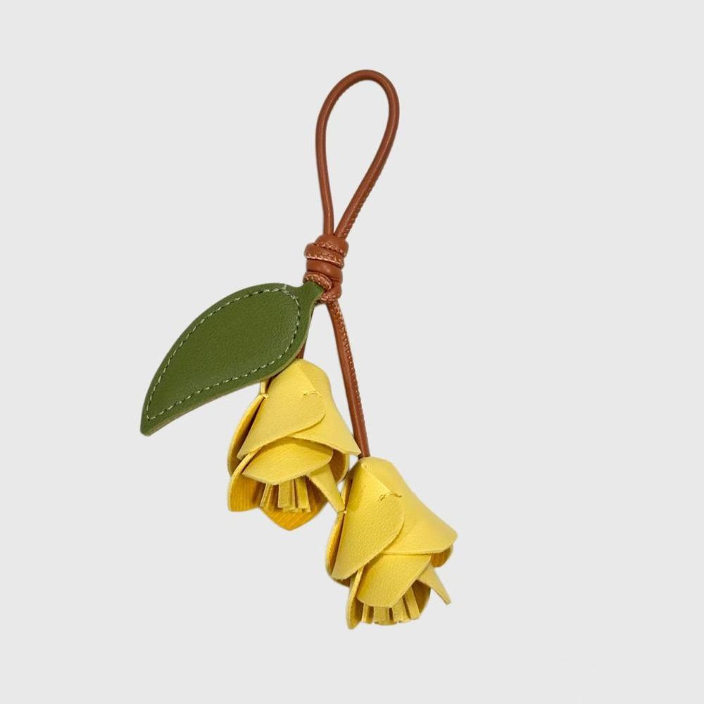 Hanger Pu Leather Tulip Pendant Colorful Bag Charm Trendy Bag Decoration Women