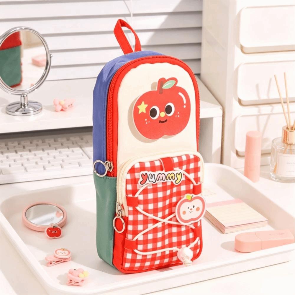 Large Capacity Pencil Case Color-Blocked Stationery Bag Mini Pen Bag Gifts