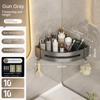 Bathroom, Space Aluminum Storage Rack, Non Perforated Bathroom Wall Hanging Corner Storage Rack, Gun Gray Triangular Basket