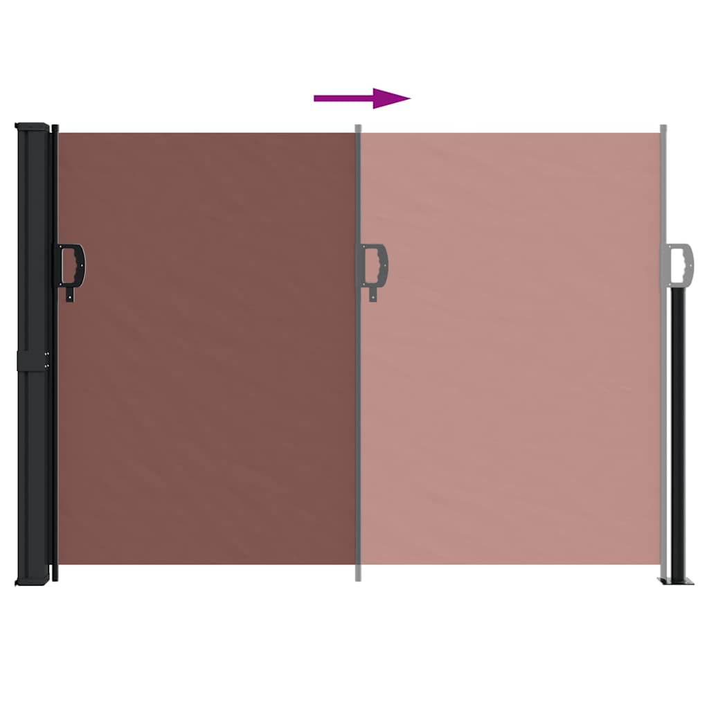 Retractable Side Awning Brown 140 x 500 cm