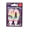 Glitter 50th Birthday Candle