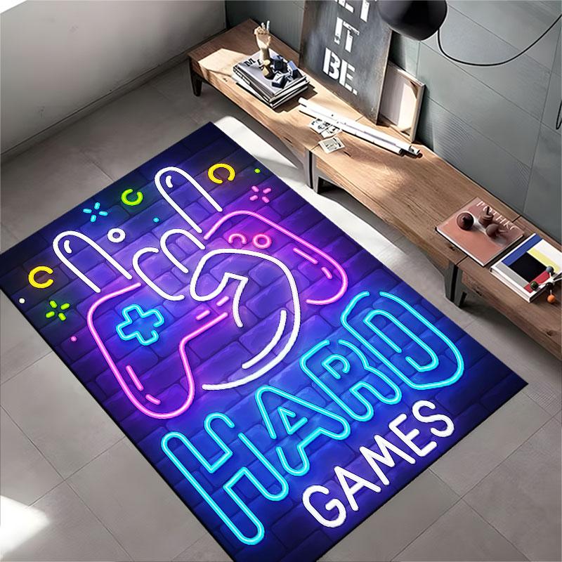 Hard Games Neon Wall Art suitable as a non-slip mat for the living room or bedroom sofa