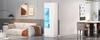 60*40*180cm Cabinet, Display Cabinet with Acrylic Door, High Gloss Storage Cabinet with LED Lighting, 3 Glass Shelves, White