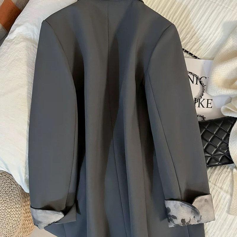 Женский пиджак-блейзер повседневный с длинным рукавом на пуговицах кардиган приталенный однотонный профессиональный пиджак