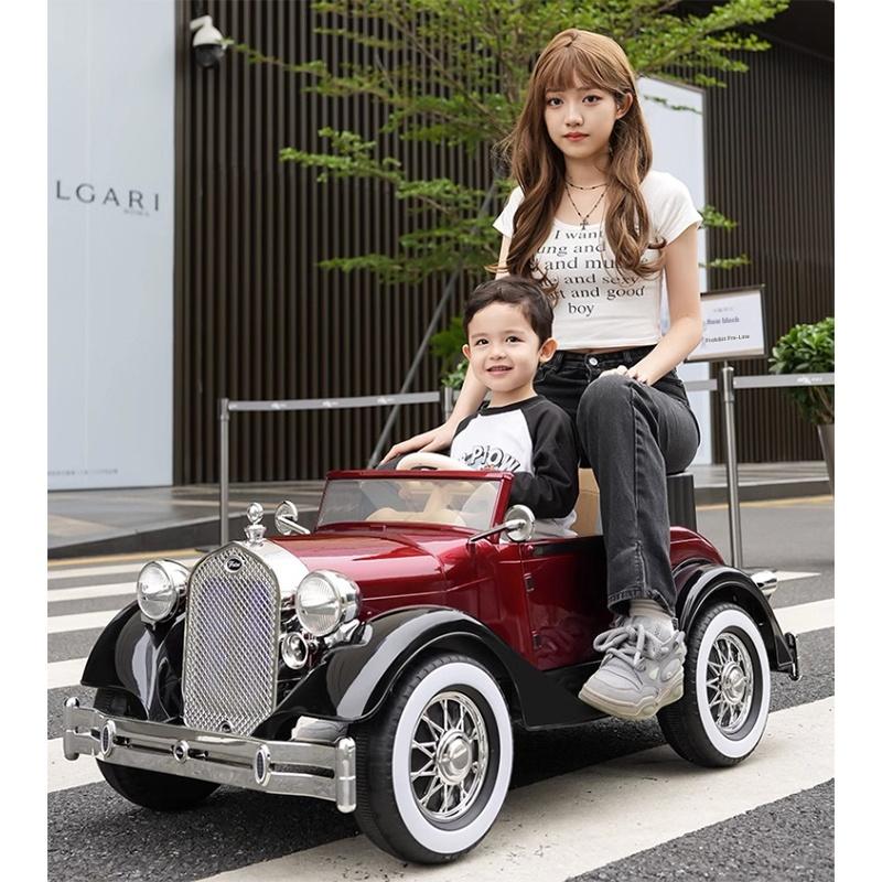 Детская электромобильная четырехколесная игрушечная коляска с дистанционным управлением, двумя приводами, Bluetooth, музыкой и светодиодными фонарями