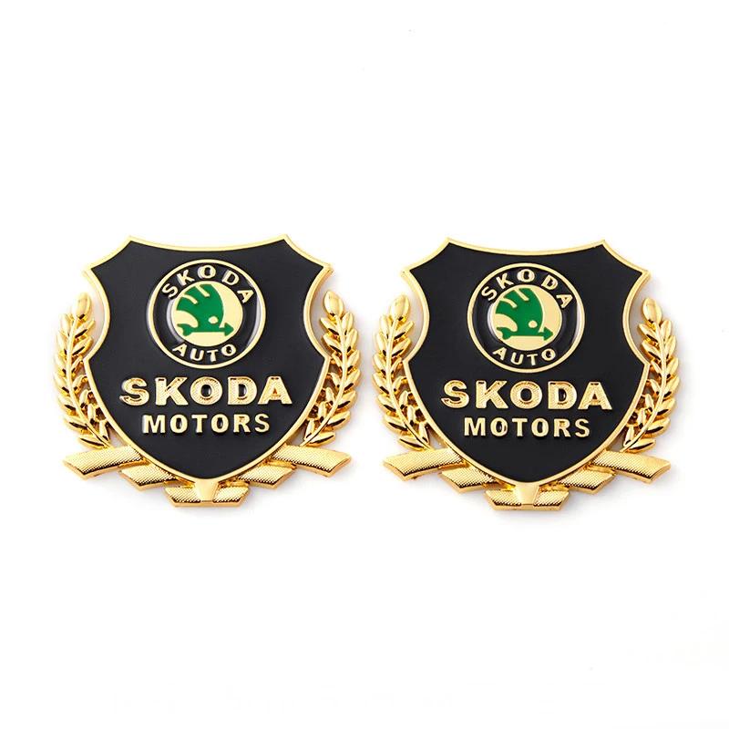 Автомобильная металлическая наклейка-значок на окно для логотипа Skoda Yeti Kamiq Superb 2 Rapid Kodiaq Fabia 2 Octivia A5 A7 Karoq Citigo S Декор dncp95