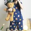 Women's Santa Claus Summer Pajama Set - Short Sleeve & Shorts, Cute & Comfortable