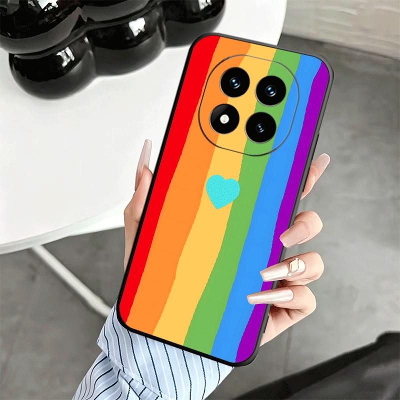 Rainbow Gradient Love Desgin Soft Phone Case for Xiaomi Redmi Note 12 13 14 15 Pro Plus 11 12S 11S 11T 10 4G Black Cover Back Sh