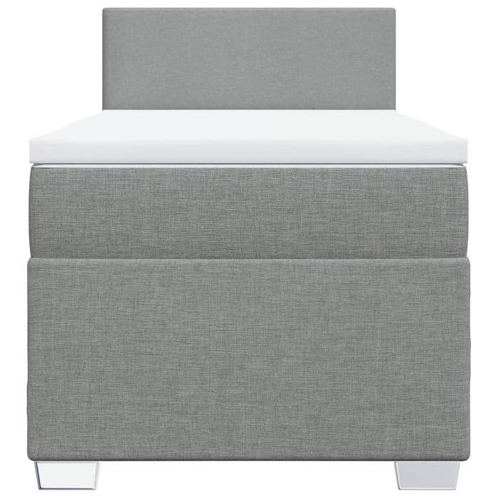 Maison Exclusive - Sommier à lattes de lit avec matelas Gris clair 90x200 cm Tissu