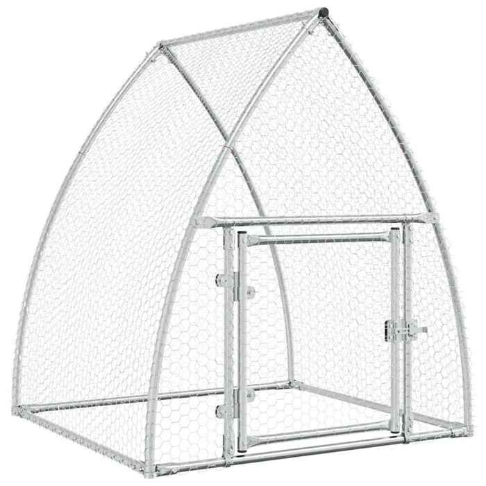 VidaXL Chicken Cage Silver 100x105x120 Cm Galvanized Steel, Chicken Coop, Chicken Run, Chicken Coop with Run, Hut 172552