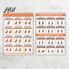 Office Workout Seated 2Pcs Full Body Stretching Poster Chart for Seniors Chair Exercise Routine Guide Pre Warm Up Elderly Low-Impact Flexibility Plan