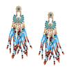 Women's Bohemia Beaded Tassel Ear Pendent Long Fringe Eardrop Dangle Earrings Ladies Jewelry Christmas Gift