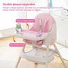 K IKIDO Детский стульчик для кормления, Растущий стульчик, От 6 месяцев до 3 лет, стул 2 в 1 с 5-точечными ремнями безопасности, розовый