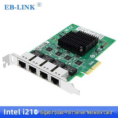 EB-LINK Четырехпортовый гигабитный сетевой адаптер Intel I210 PCIe x4 (Китайская версия)