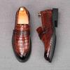 Fashion Fashion New Men Alligator Pattern Patent Leather Shoes Male Casual Wedding Dress Flats Loafers Homecoming Prom Zapatillas Hombre