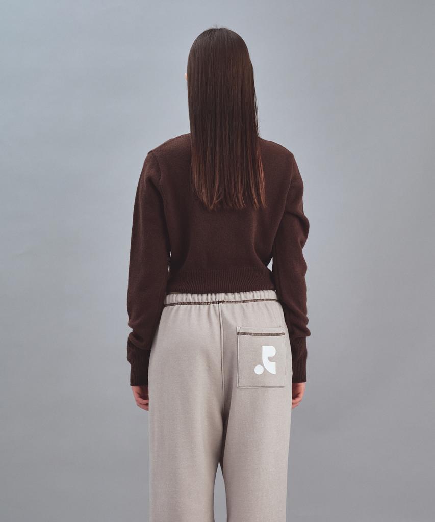 REST&RECREATION Logo Clip Knit Top - Brown