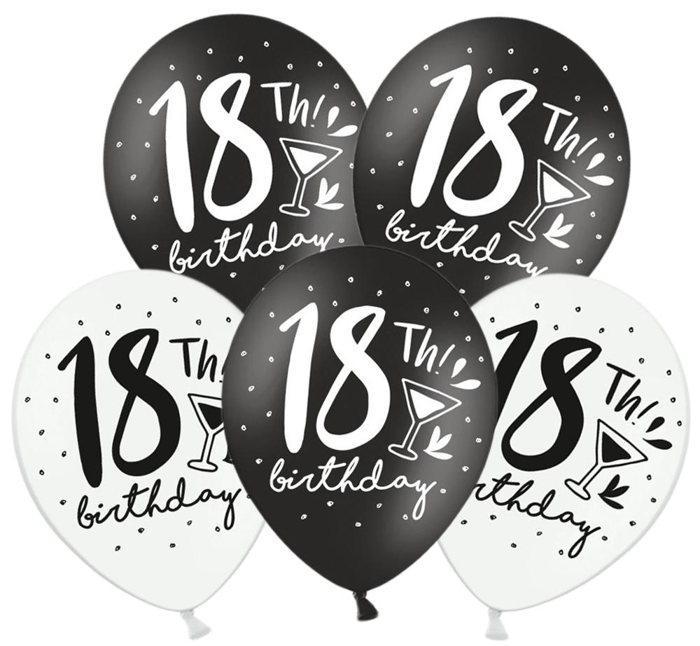 Balloons 30Cm 18Th! Birthday Mix 5 pcs