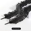 1 Pairs Elastic Lace Shoelaces with Ruffled Trim -Fairy Wind Shoelaces with Wooden Ear Edge