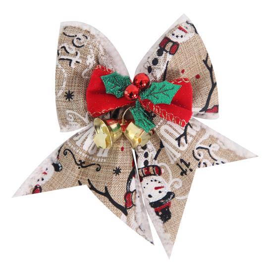 Рождественский бант-подвеска с колокольчиками, звонкий цветной бант из ленты, подвесное украшение на елку, подарок ручной работы, веселое рождественское украшение для дома