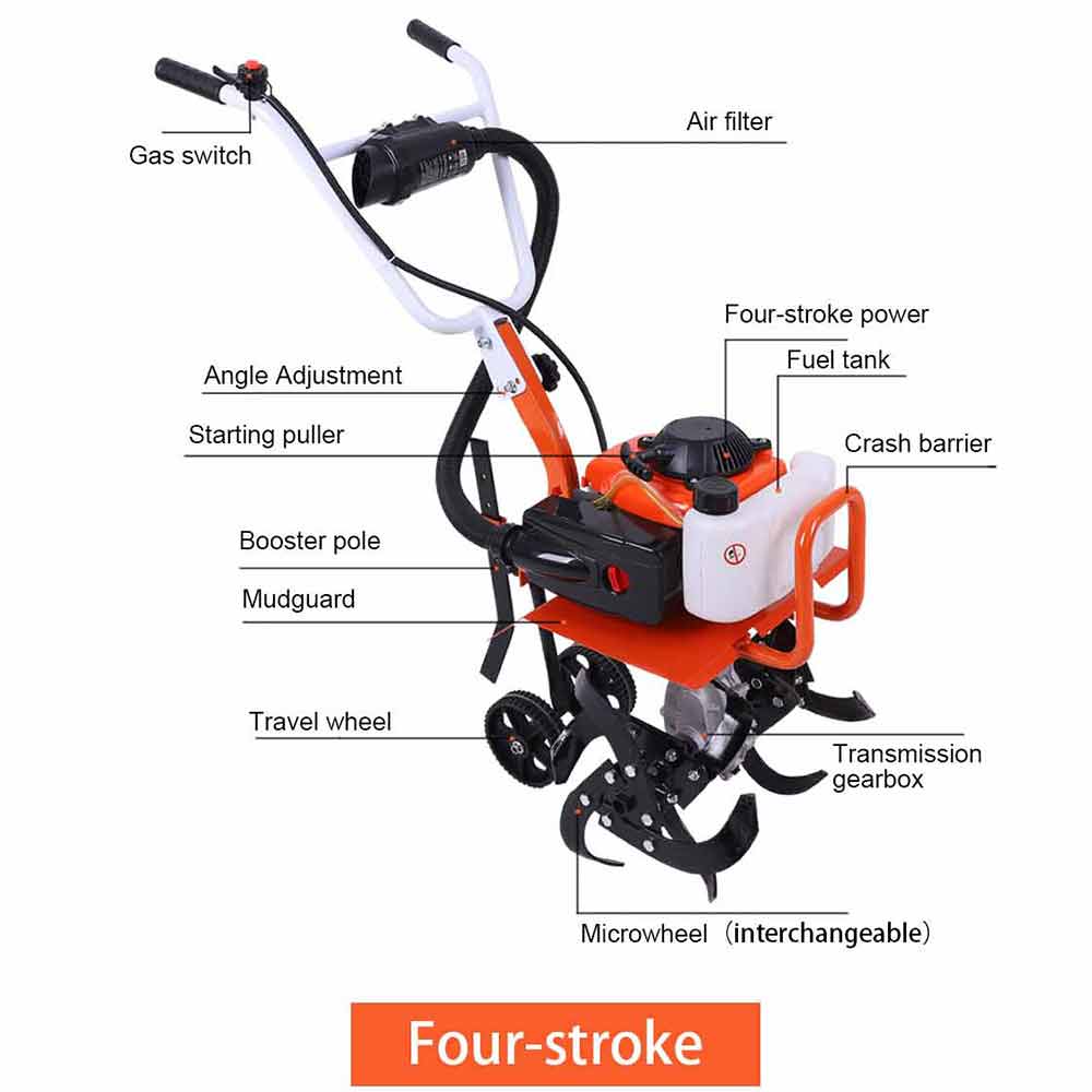 Двух/четырехтактный сельскохозяйственный садовый инструмент бензиновый роторный культиватор мини-типа уличный многофункциональный роторный культиватор микрокультиватор