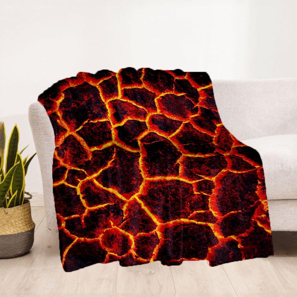 Lava Texture Print Fabric for DIY ProjectsBlanket Flannel Throw Blanket for Sofa, Bed, Travel, Camping, Office, Couch, Chair, And Bed Gift f