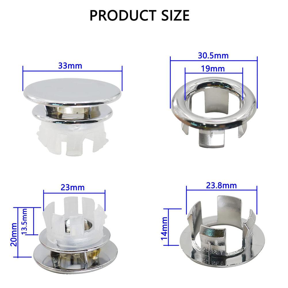 Bathroom Kit Sink Spare Parts Silver ABS Plastic Basin Chrom Cover Hole Overflow Ring Round Household Products
