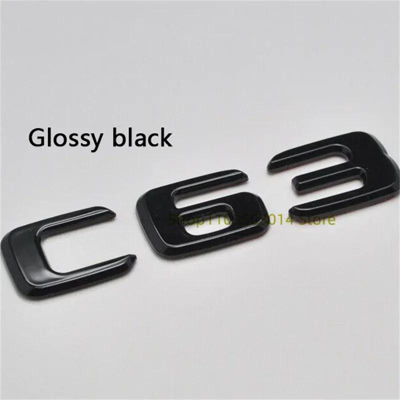 Gloss Black Letters Numbers Emblem C63 C63s V8Biturbo for Car Fender Trunk Rear C205 S205 W205 Sticker