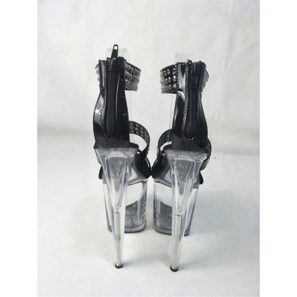 Женские босоножки Fairy High Heel Stilette Crystal Transparent Dance Shoes Каблук 20 см Платформа 10 см YKC
