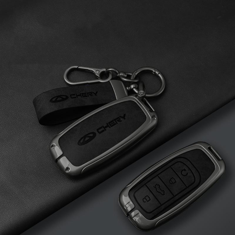 Alloy Leather Car Key Case Cover for Chery Tiggo 8 Pro Omoda 5 Tiggo 8plus New 5 Plus 7pro Jaecoo J7 J8 7 Phev 2025 2024 2023 J111