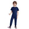 Unisex Kids Adaptive Clothing Jumpsuit Round Neck Short Sleeve Design Back Invisible Zipper Solid Color Full Body Outfit
