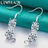 925 Sterling Silver Fox Zircon Earrings For Women Charm Jewelry