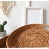Экологичный поднос для хранения из ротанга, плетеная вручную корзина, тарелка для закусок, хлеба, фруктов, торта, поднос для сервировки ужина, поднос для чая