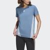 Adidas Logo Three Stripes Printed Sports Short Sleeve T-Shirt Women Tops Blue HG3160