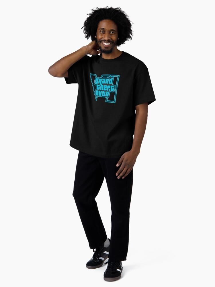 Grand Theft Auto GTA 6 Grand Theft Auto 6 Vice City Logo Cool Blue Oversized T-Shirt