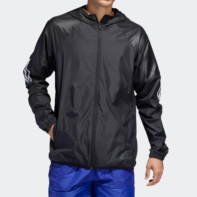 adidas M Wind Fz Jkt Training Sports Hooded Jacket Black Men's DU1961