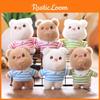 Stripe Clothes Wear Bear Pendant Plush Animal Toy Doll Bag Pendant Keychain