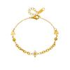 304Stainless Steel Gold Flower Women's Bracelet Exquisite Elegant Floral Bangle Stainless Steel Material Romantic Fashionable Women's Gift